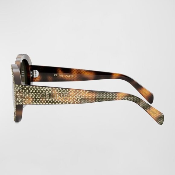 NEW CELINE WOMEN SUNGLASSES, HAVANA WITH STONE WOMEN EYEWEAR CELINE